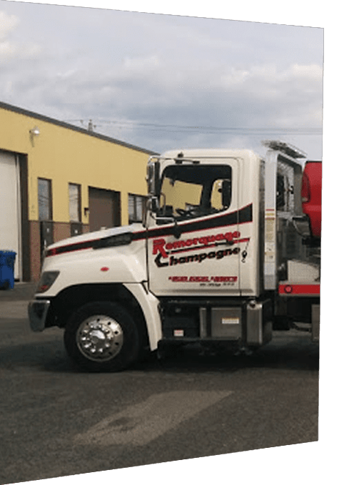 Avant camion de depannage de remorquage champagne